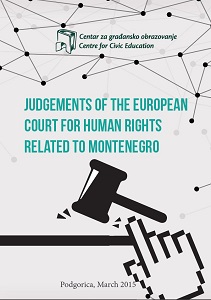 Judgements of the European Court for Human Rights related to Montenegro