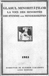 Glasul Minorităţilor. La Voix des Minorités. Die Stimme der Minderheiten. 1935-03