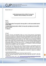 An Analysis of the Instance Character of the Decisions of the Constitutional Court of the Republic of Serbia in the Constitutional Appeal Proceedings