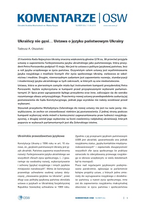 №304 Ukraińcy nie gęsi… Ustawa o języku państwowym Ukrainy