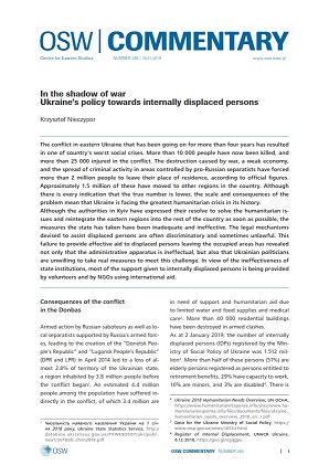 №290 In the shadow of war. Ukraine’s policy towards internally displaced persons