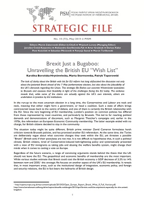 №73: Brexit Just a Bugaboo: Unravelling the British EU “Wish List”
