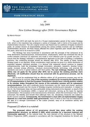 №9: New Lisbon Strategy after 2010: Governance Reform