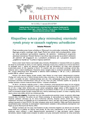 Kłopotliwy sukces płacy minimalnej: niemiecki rynek pracy w czasach napływu uchodźców