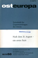 The Intervention in Prague - Steps, Causes - A First Resumé Cover Image