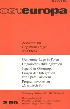 Vorschau: Zweiter Weltkongress für Sowjet- und Osteuropastudien, 30. September bis 4. Oktober 1980 in Garmisch-Partenkirchen