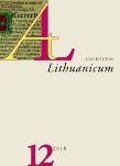 The Earliest Known Lithuanian Glosses (~1520-1530) Cover Image