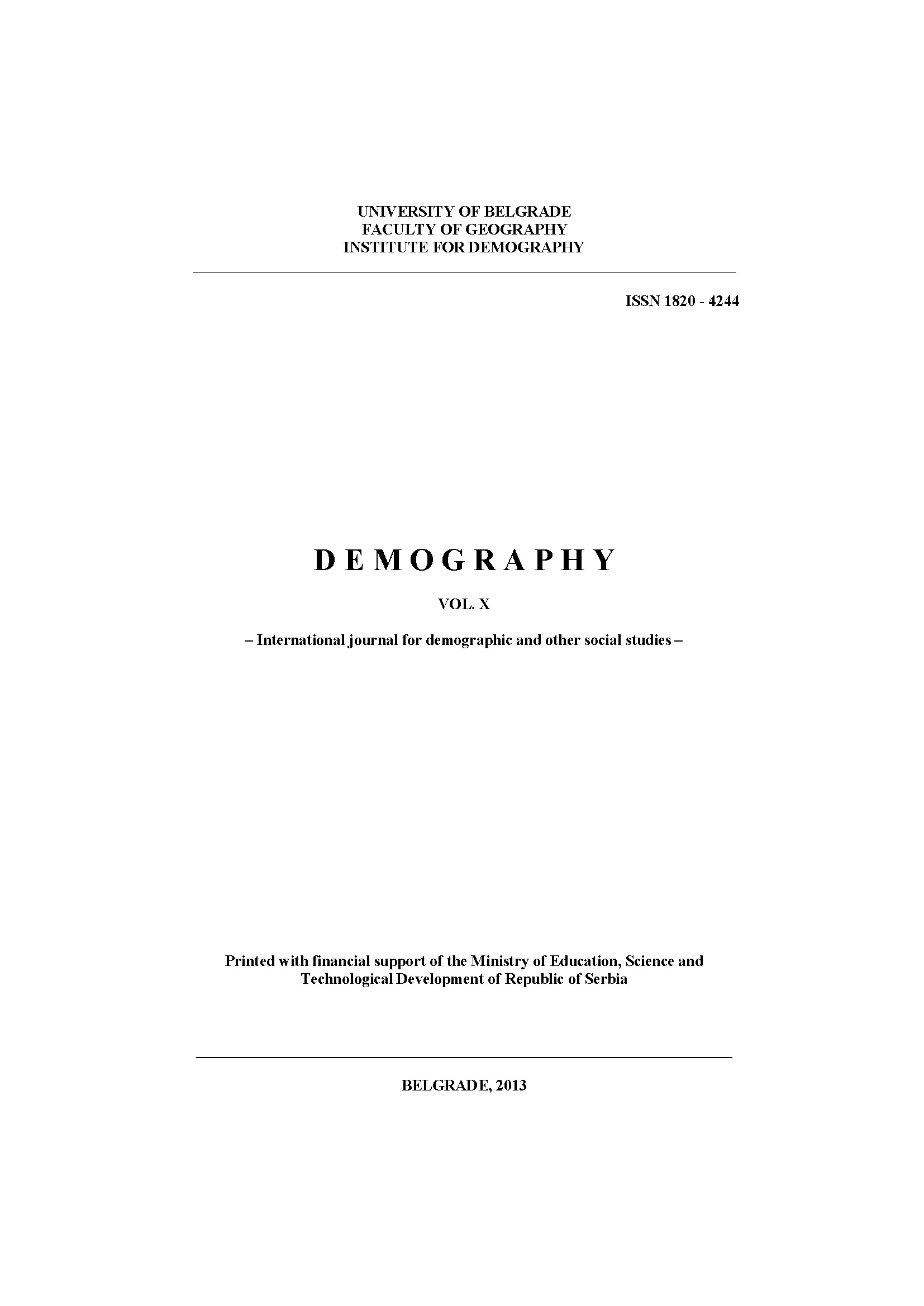 Serbia and Immigration: Current State of Affairs, Prospectives, Tolerance and Integration Cover Image