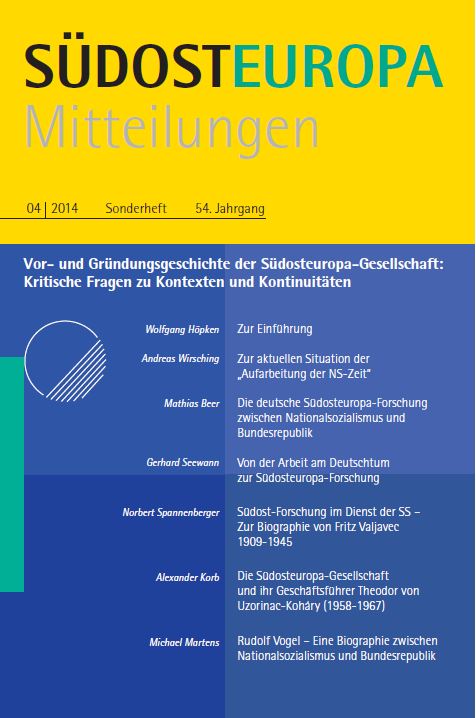 The German Southeast Europe Research from National Socialism to the Federal Republic: Continuity – Rupture – Restart Cover Image