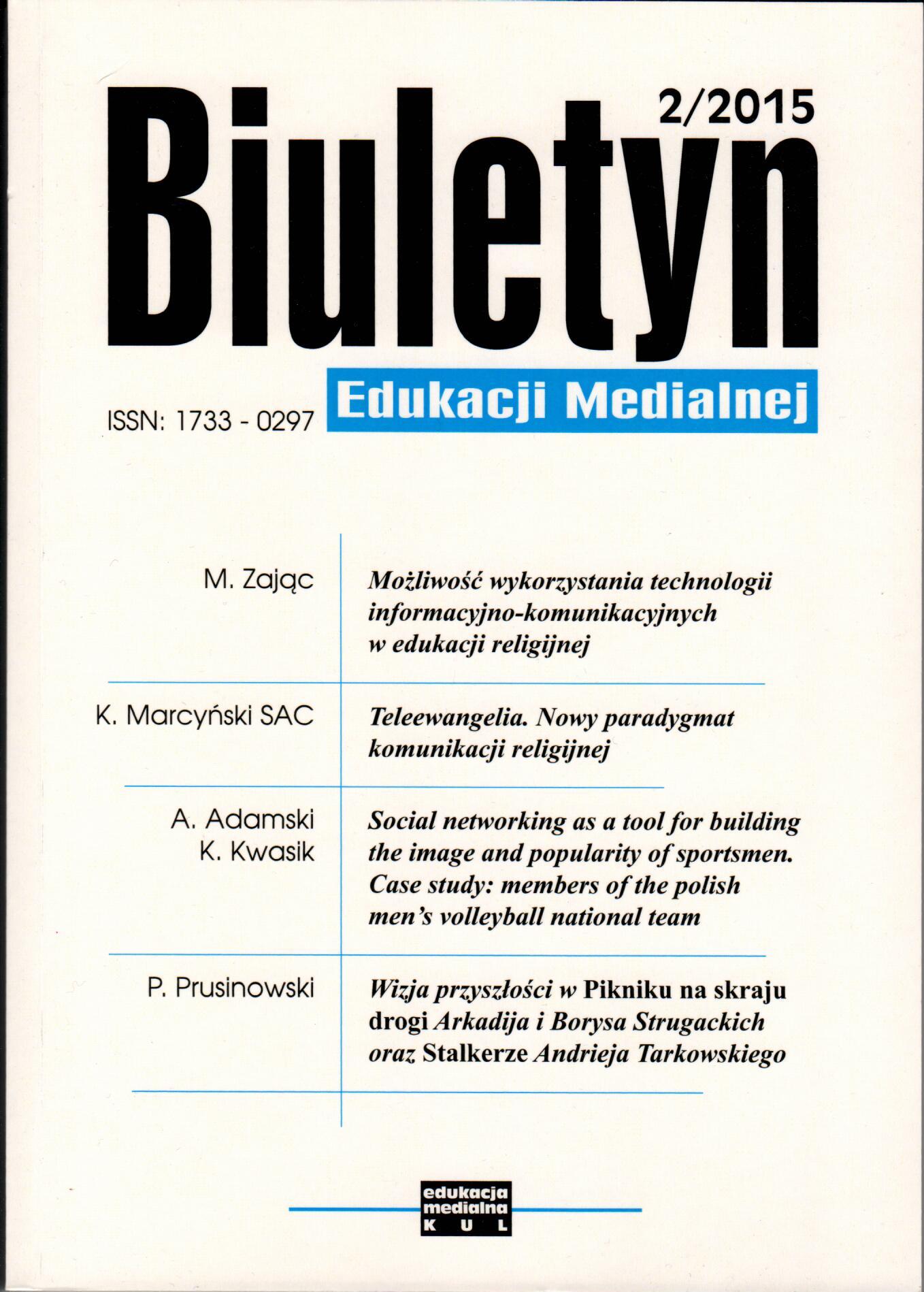 A Nationwide Polish Scholarly Conference The Sacred in the Media. Communication – Provocation – Sacrilege, The Faculty of Theology in the University of Warmia
and Mazury in Olsztyn, 11 May 2015 Cover Image