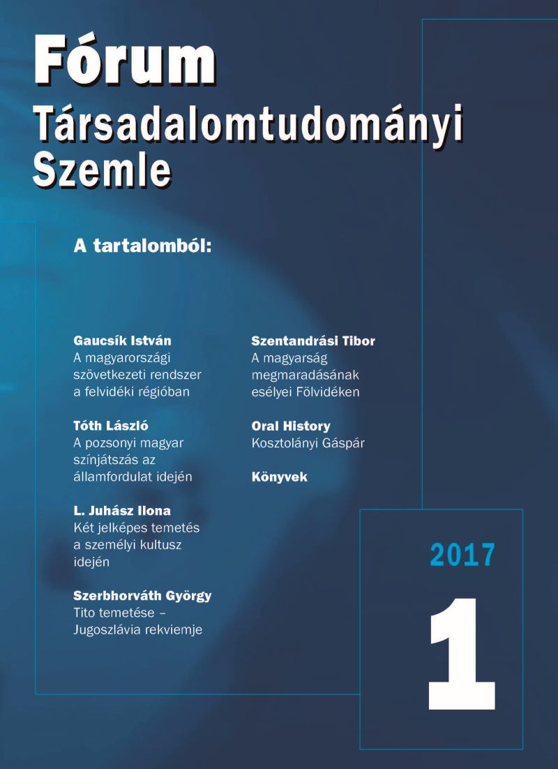 Survival Chances of the Hungarian Minority in South Slovakia in the Present Power Relations 1. Cover Image