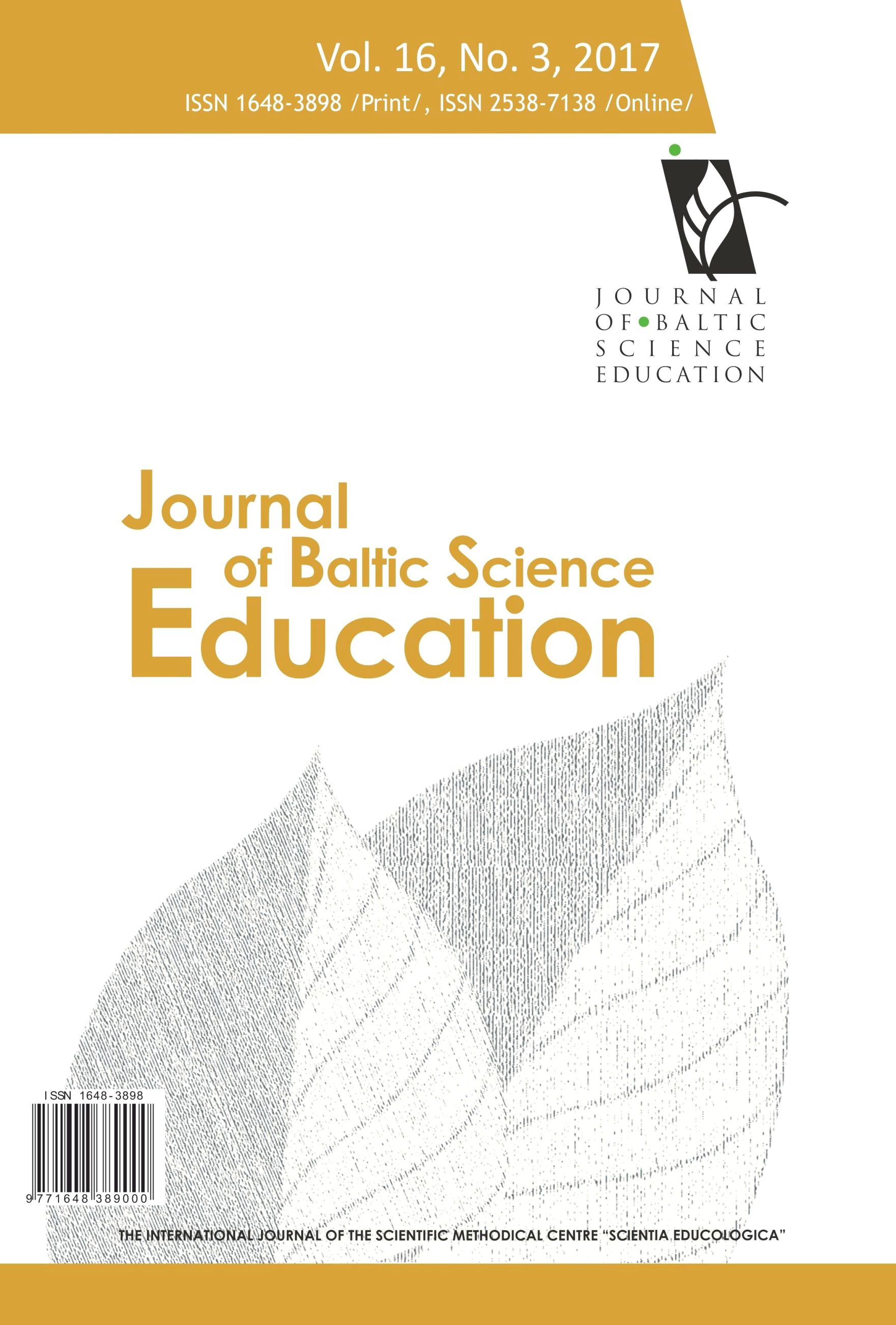 IDENTIFICATION OF THE UNDERSTANDING OF THE STATES OF MATTER OF WATER AND AIR AMONG SLOVENIAN STUDENTS AGED 12, 14 AND 16 YEARS THROUGH SOLVING AUTHENTIC TASKS Cover Image