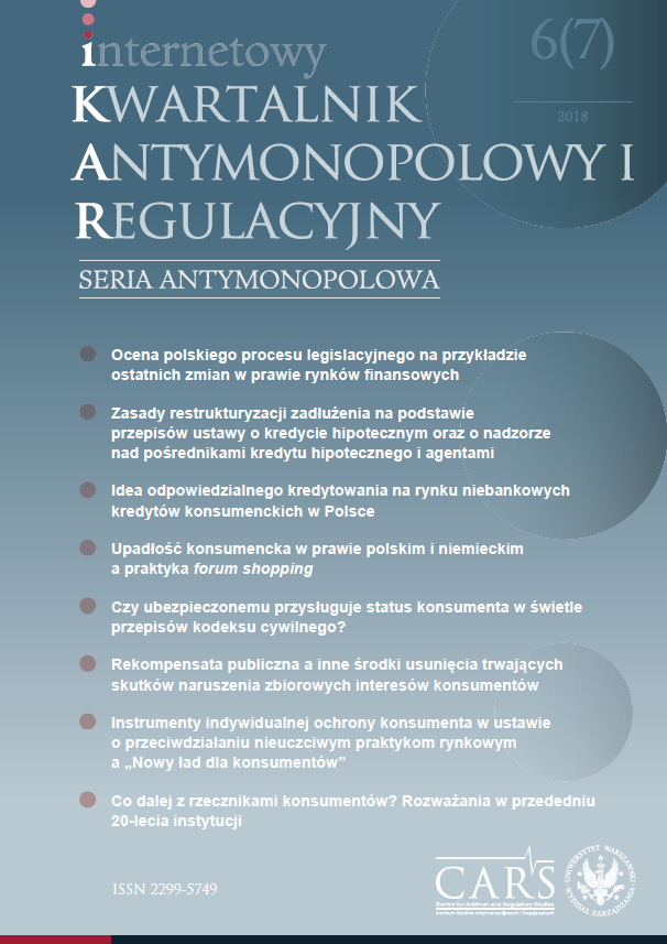 Report from the 5th International Academic Conference on ‘The Influence of Legal and Ethical Norms on the Application of Consumer Law’ (Kraków, 1–2 March 2018) Cover Image