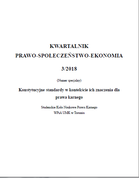 Recent amendments of polish Penal Code in light of constitutional rule of proportionality Cover Image