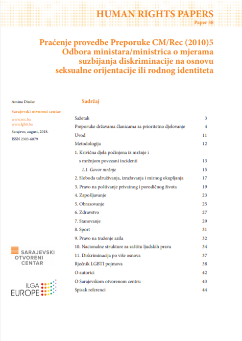 Implementation Monitoring of Recommendation CM/Rec (2010)5 of the Ministerial Committee on Measures to Prevent Discrimination Based on Sexual Orientation or Gender Identity Cover Image