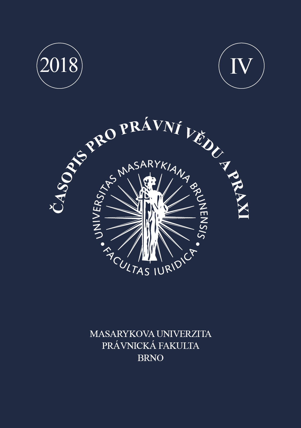 Legal Status and Post-Mortal Protection of a Nasciturus in the Czech Republic Cover Image