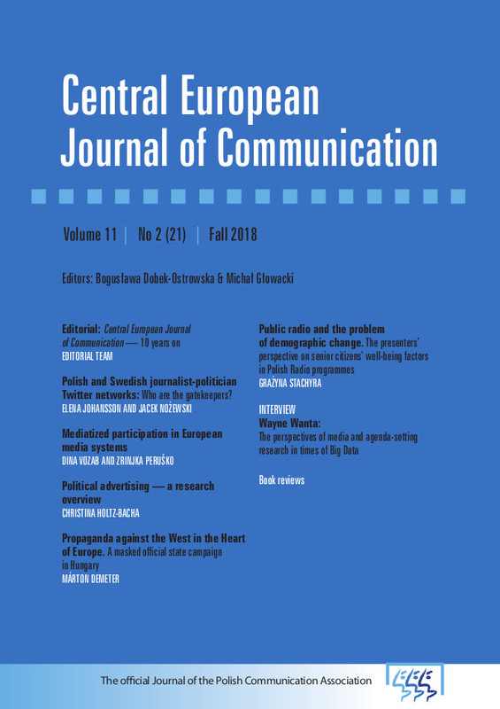 INTERVIEW: The perspectives of media and agenda-setting research in times of Big Data Cover Image