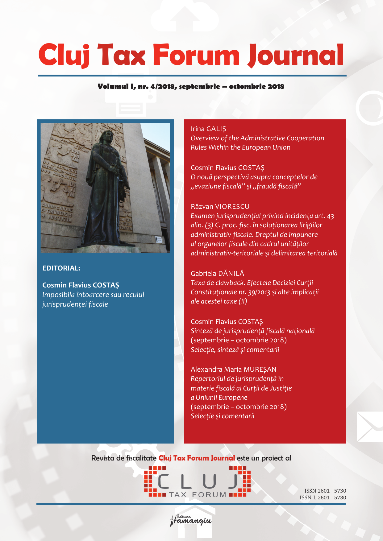SINTEZĂ DE JURISPRUDENȚĂ FISCALĂ NAȚIONALĂ (septembrie – octombrie 2018)