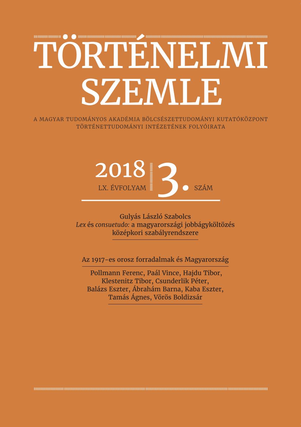 The Assessment of the Russian Revolutions in the Public Opinion of the Hungarian Churches Cover Image