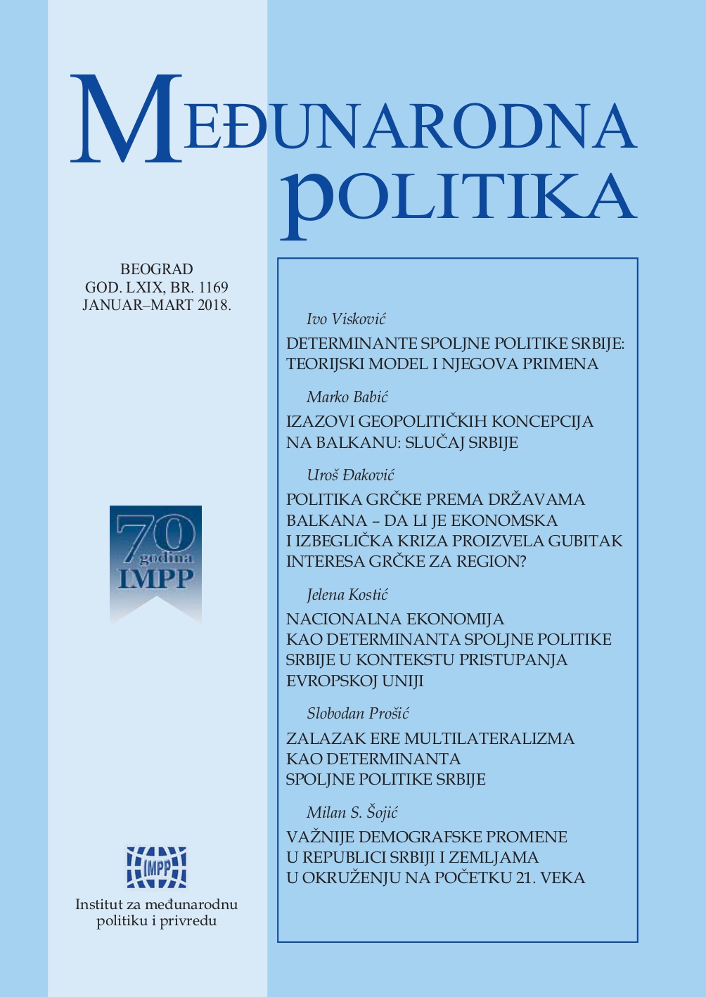 Challenges og geopolitical conceptions in the Balkans: the case of Serbia Cover Image