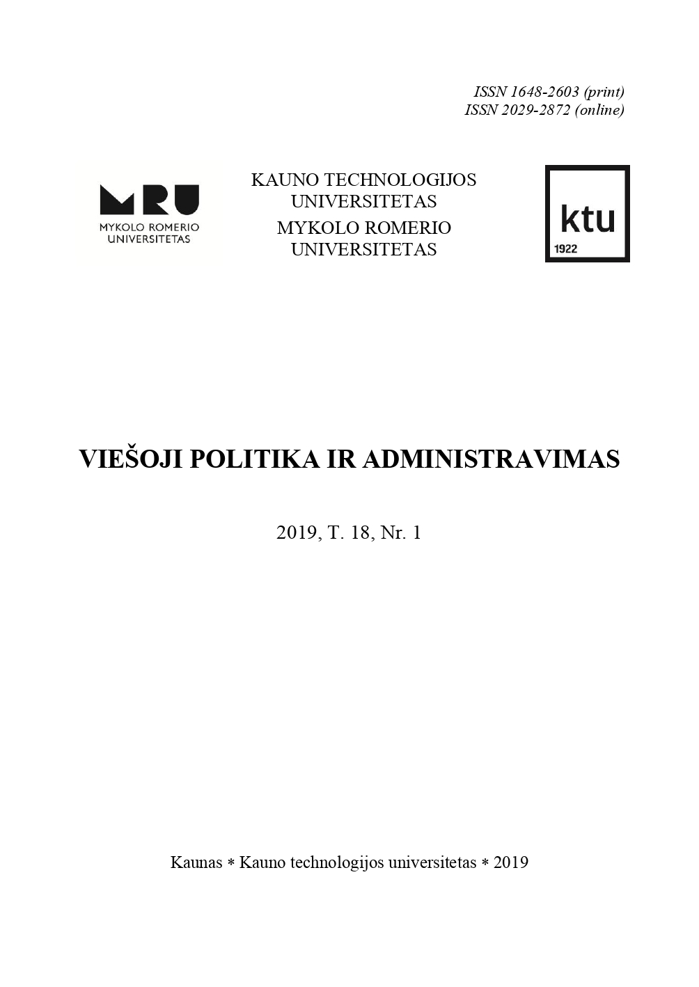 Peculiarities of Legislative Interactions With Public Policy in Lithuania Cover Image