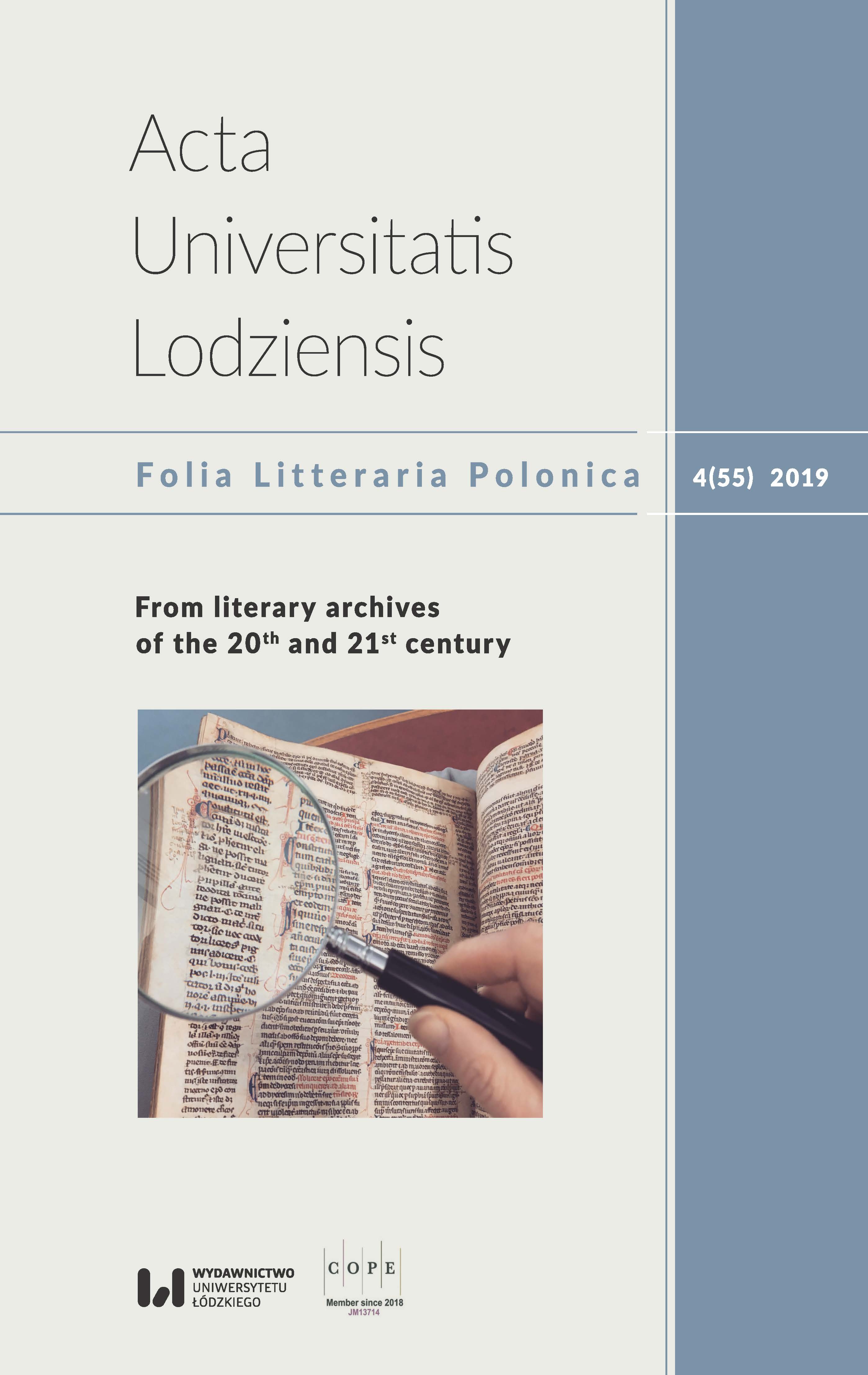 The gardener’s topos based on the example of the poem The Gardener (Ogrodnik) by Czesław Miłosz (text analysis) Cover Image