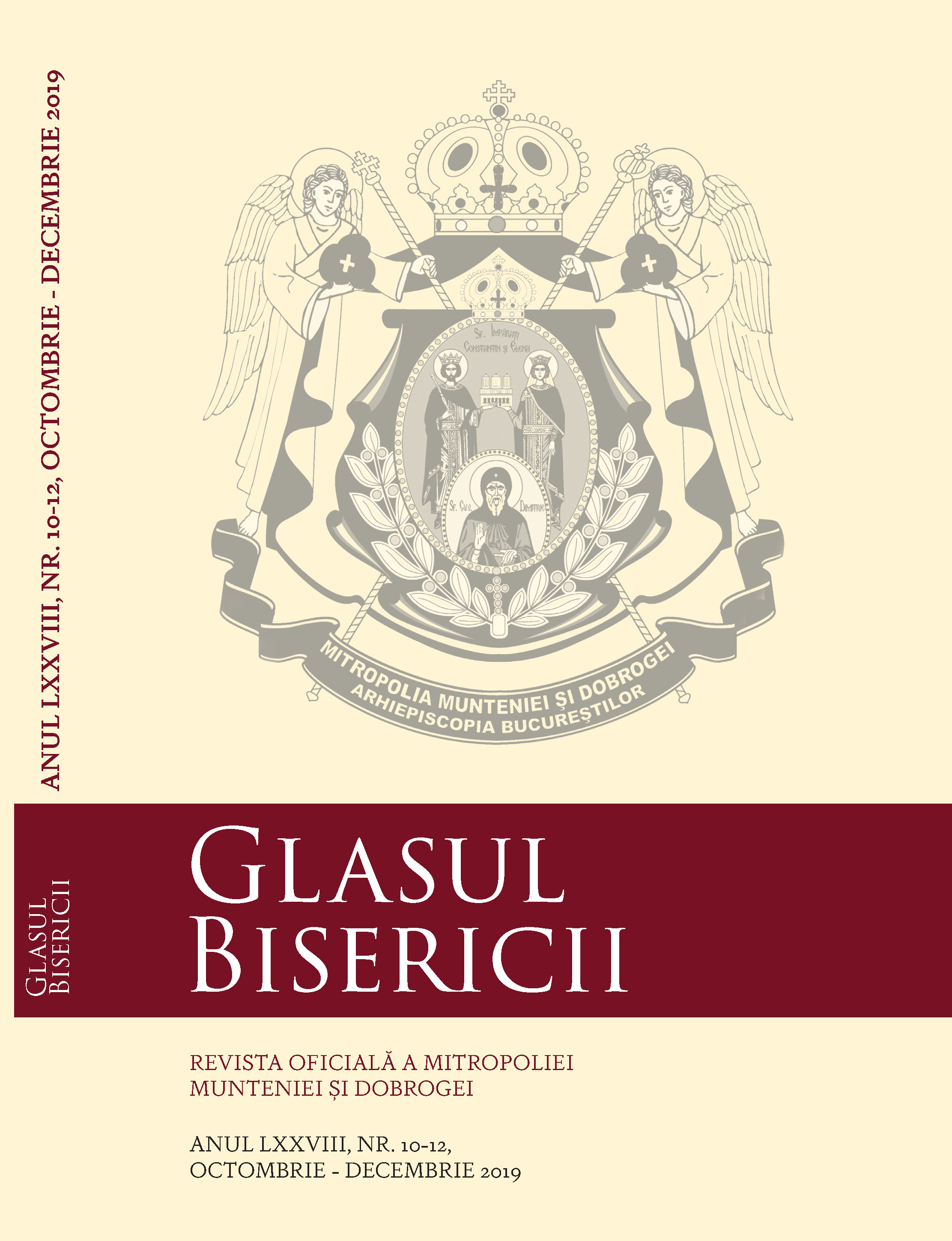 „2019 – the Commemorative Year of Patriarchs Nicodim Munteanu and Iustin Moisescu and the Church book translators in the Romanian Patriarchy” Cover Image