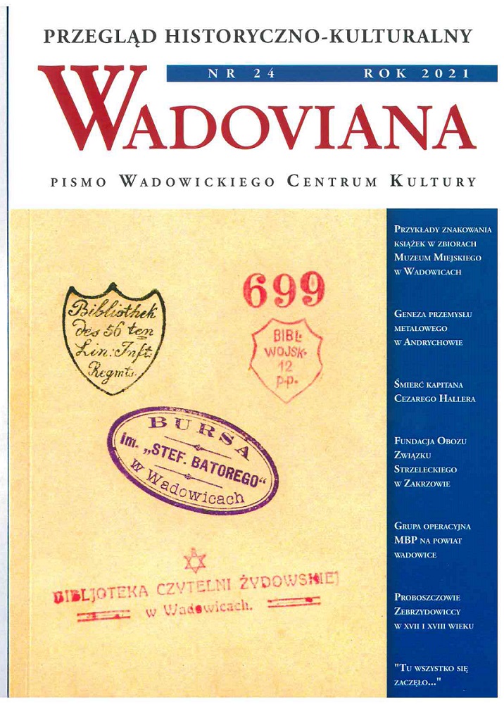 Activities of the Town Museum in Wadowice in 2021 Cover Image