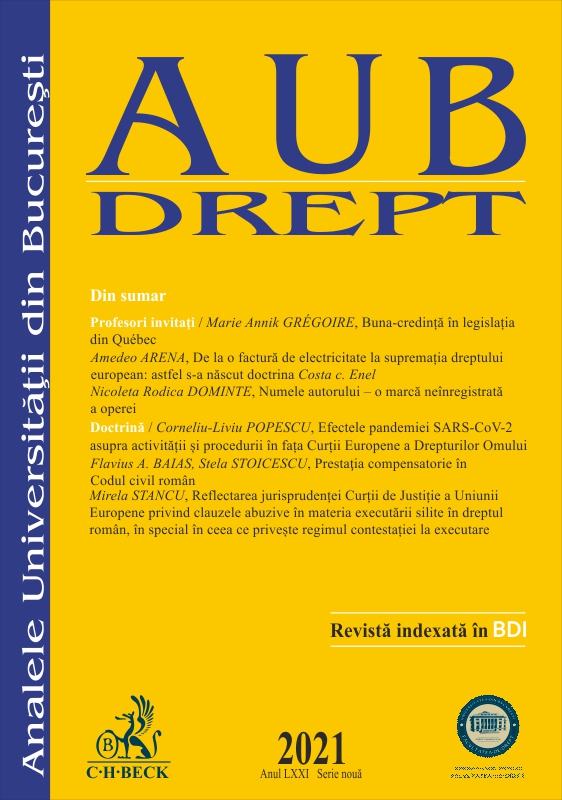 Romanian Law in Bessarabia – before and after the Great Union Cover Image