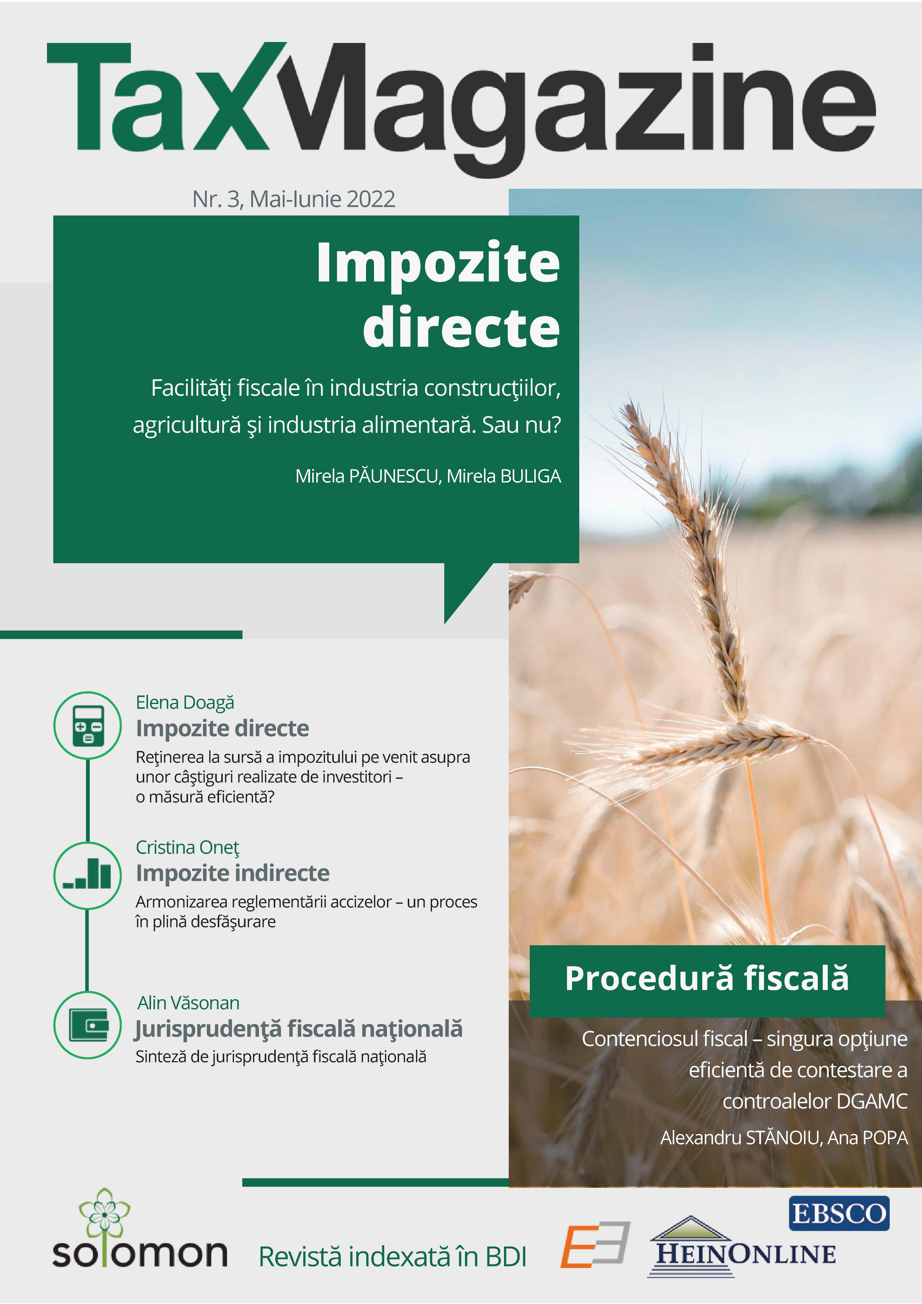 Tax facilities in the construction industry, agriculture and the food industry. Or not? Cover Image