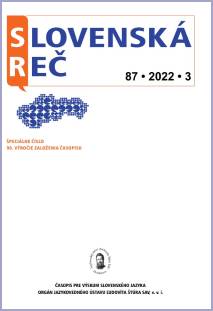 Ninety Years of the Slovenská reč Journal Cover Image