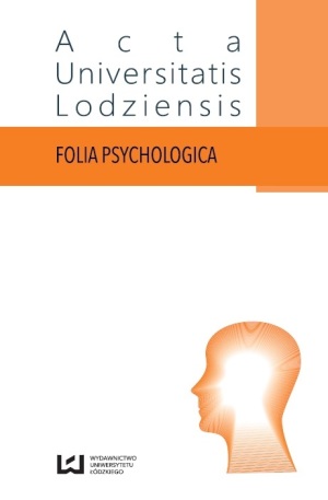 Acta Universitatis Lodziensis. Folia Psychologica Cover Image