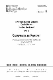 Zagreb Studies of German Philology - Supplements Cover Image